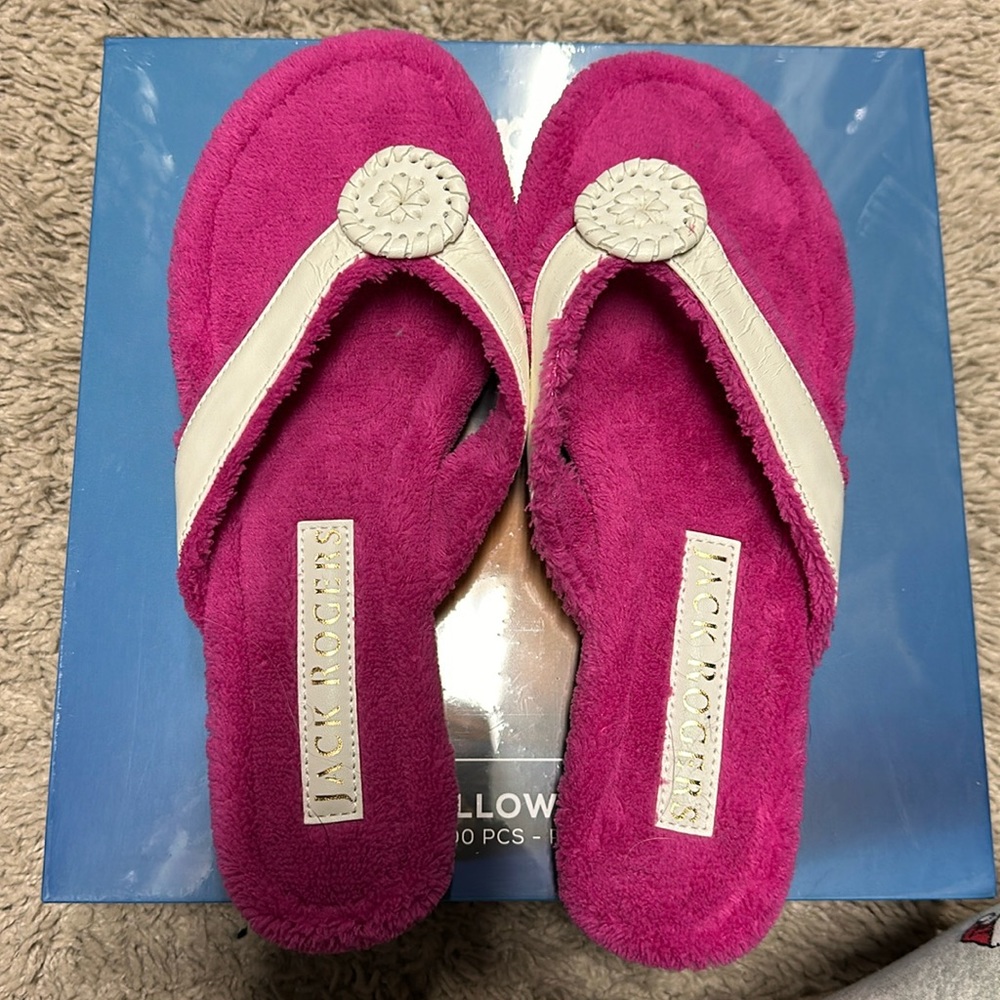 Jack Rogers Pink Terry Cloth Flip Flops. Brand New. Size 7.